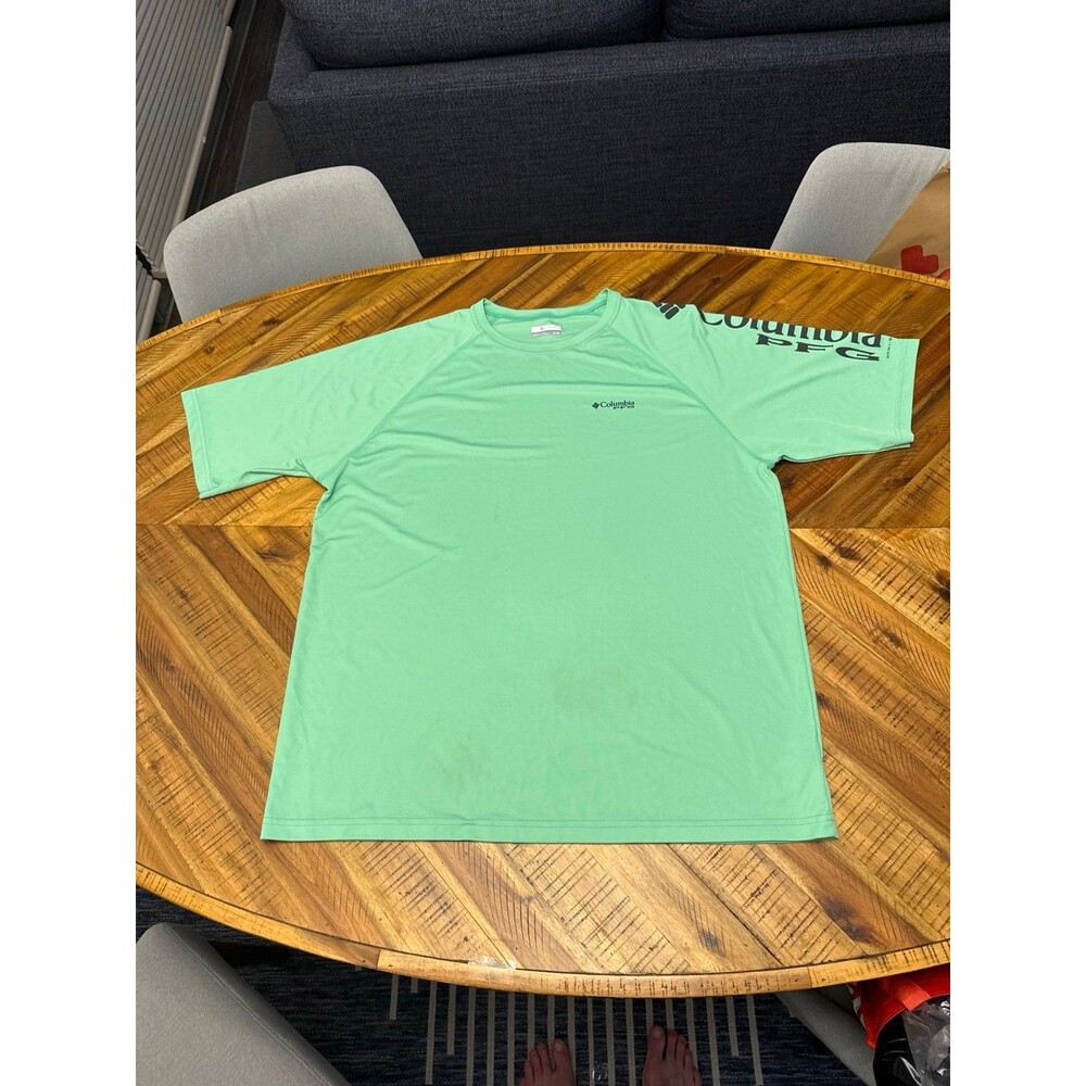 Columbia PFG Omni Shade Performance T Shirt Men XL Lime Green Fishing
